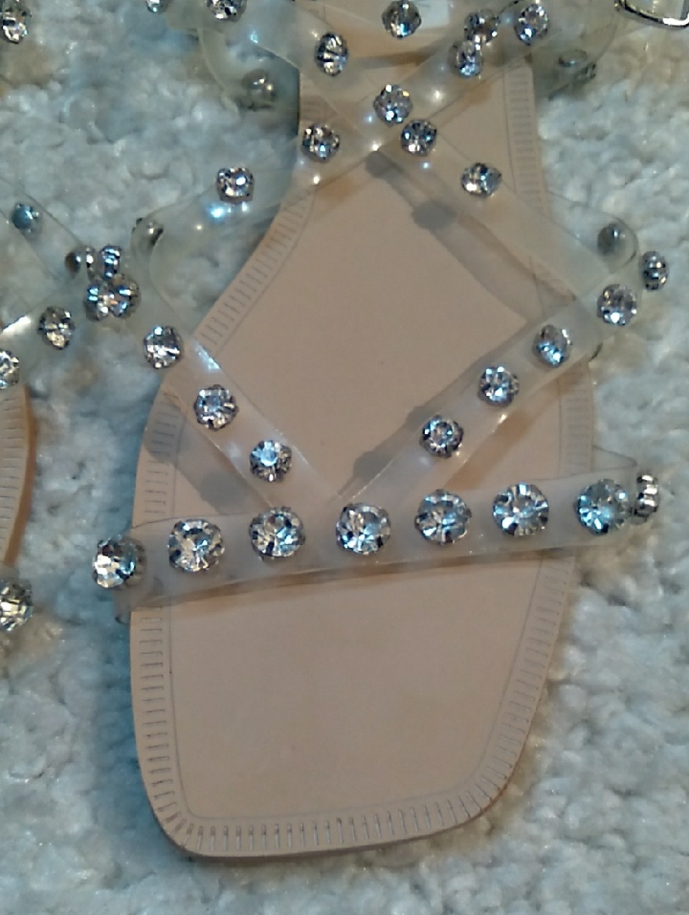 STEVE MADDEN JOLI Rhinestone PVC Sandals  Size 11 - Picture 6 of 16